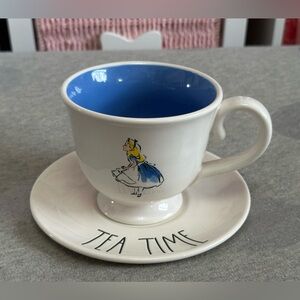 Rae Dunn Disney Alice in Wonderland Teacup & Tea Time Saucer